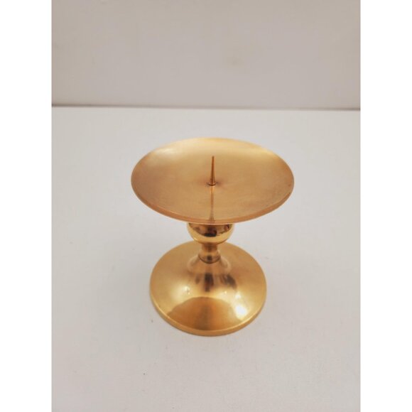 Vintage solid Brass candle holder. Candle Holder with Spike for pillar candle - Picture 2 of 9